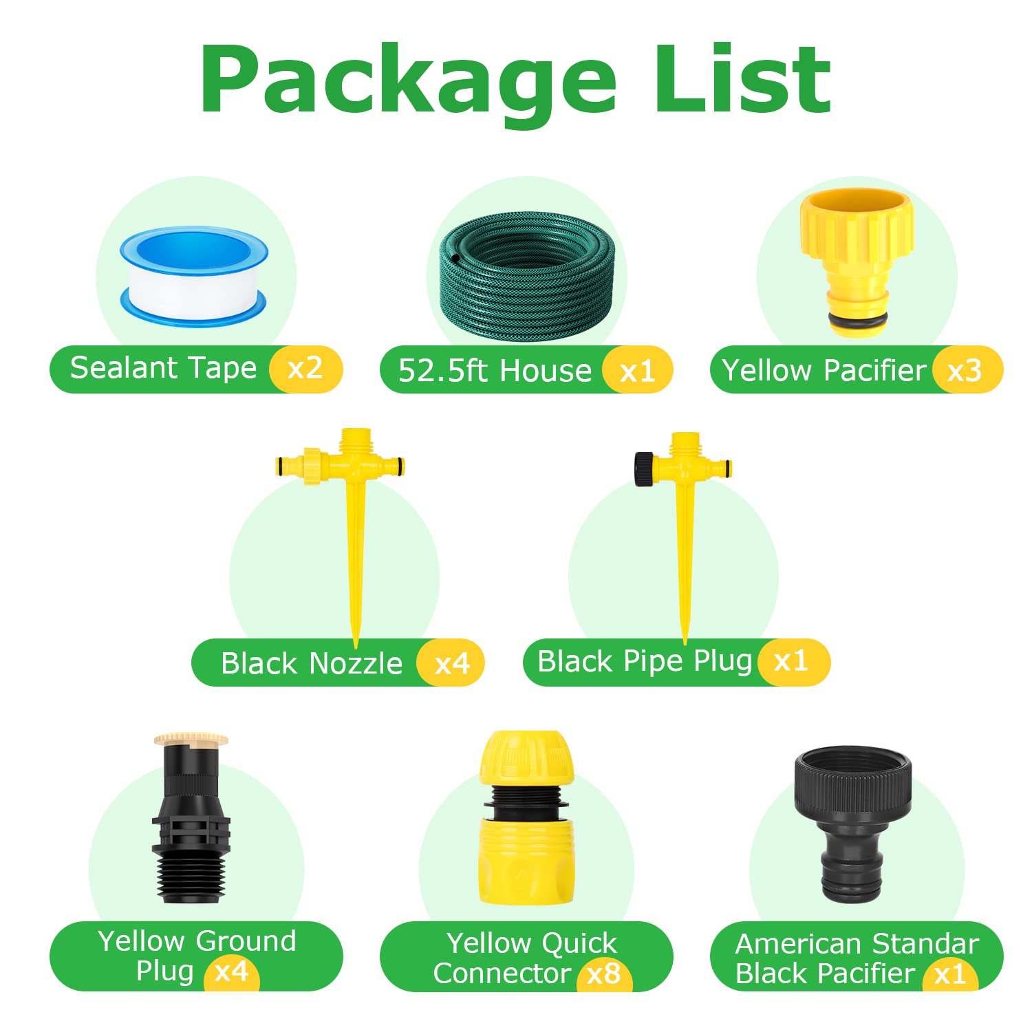 GEJRIO Garden Above Ground Sprinkler System Kit for Lawn, 360