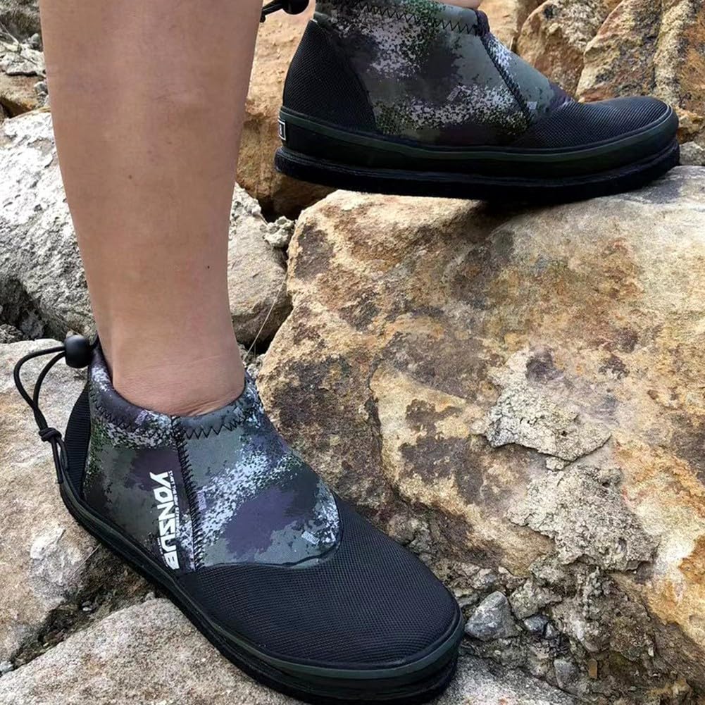 Feegow Zapatos Pesca Neopreno 5MM Suela Clavos Zapatos Pesca Neopreno | Neopreno 5MM, suela gruesa, clavos para acero, para agarre rocas, ideal vadeo río