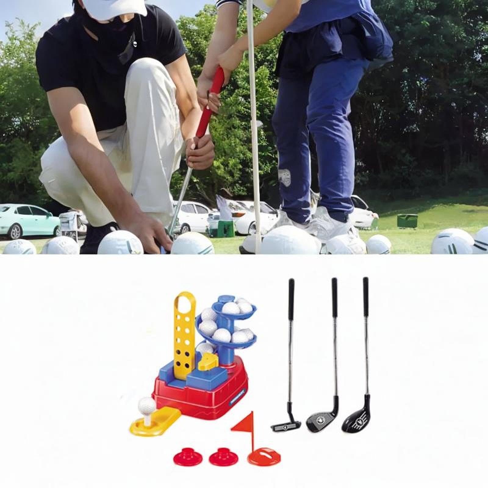 Jeu de Golf pour Développer La Motricité Fine, Ensemble D'entraînement, Jouet de 'extérieur pour Jardins, Parcs et Pelouses.