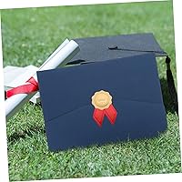 Vista 2 de STOBOK 2 carpetas de papel con cubierta de certificado de graduación, sobres negros, sobres A4, carpetas de diploma de papel de aluminio, cubierta