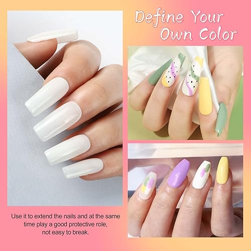 Miniatura 2 de Kit de esmalte de uñas de gel con kit de iniciación de luz UV, juego de 6 esmaltes de gel, 3 piezas de gel para extensión de uñas, capa superior