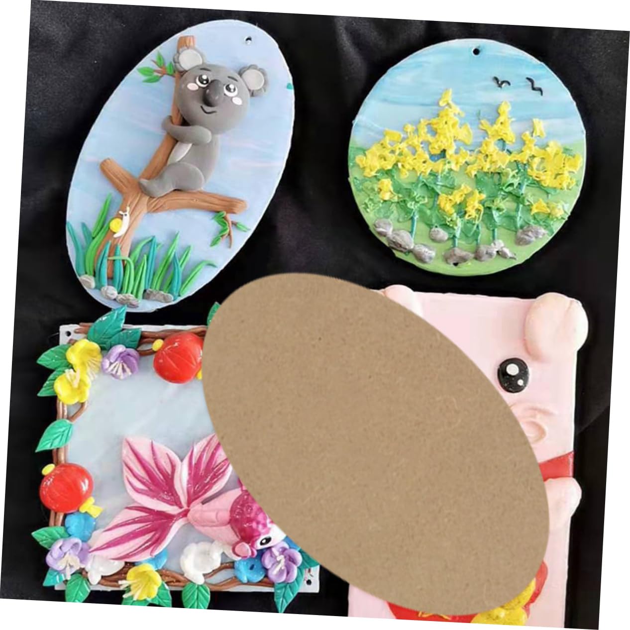 HAPINARY DIY Clay Board 10pcs Clay Making Board Wooden Base Clay Crafts Plate Clay Board for Pottery