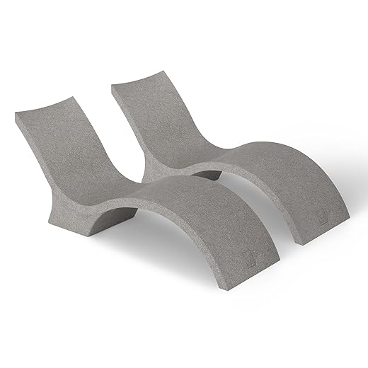 Ledge Lounger - Signature Chaise Deep - Inside Pool & Sun Shelf Lounge Chair - Designed for Deep Shelves 10”-15” - Compatible with All Pool Types - Poolside & Sun Deck Tanning - Set of 2 - Sandstone