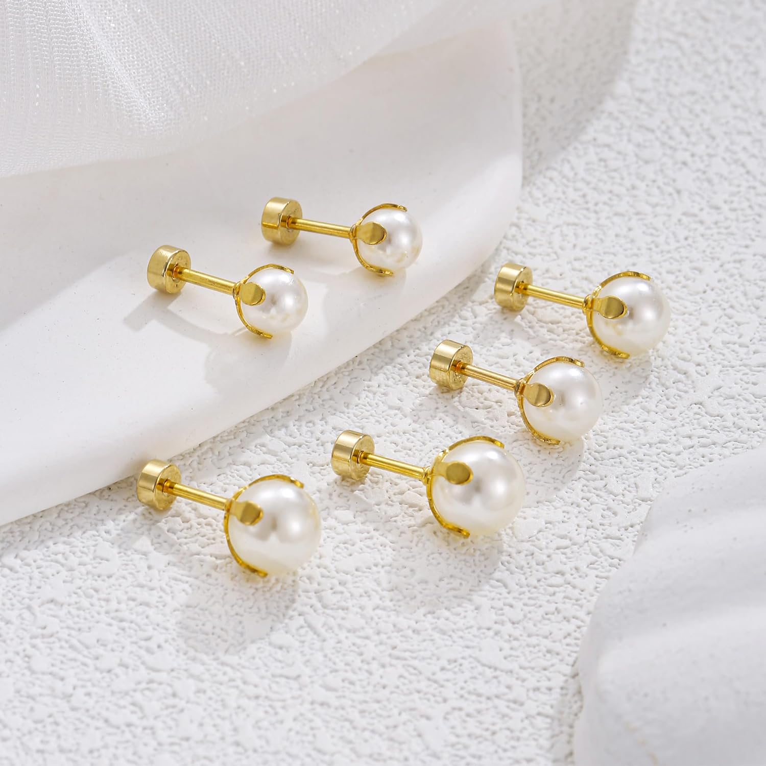 Chunky Gold Pearl Earrings For Women Big Baroque Pearl Earrings Unique Square Earrings Trendy Jewelry - Image 6