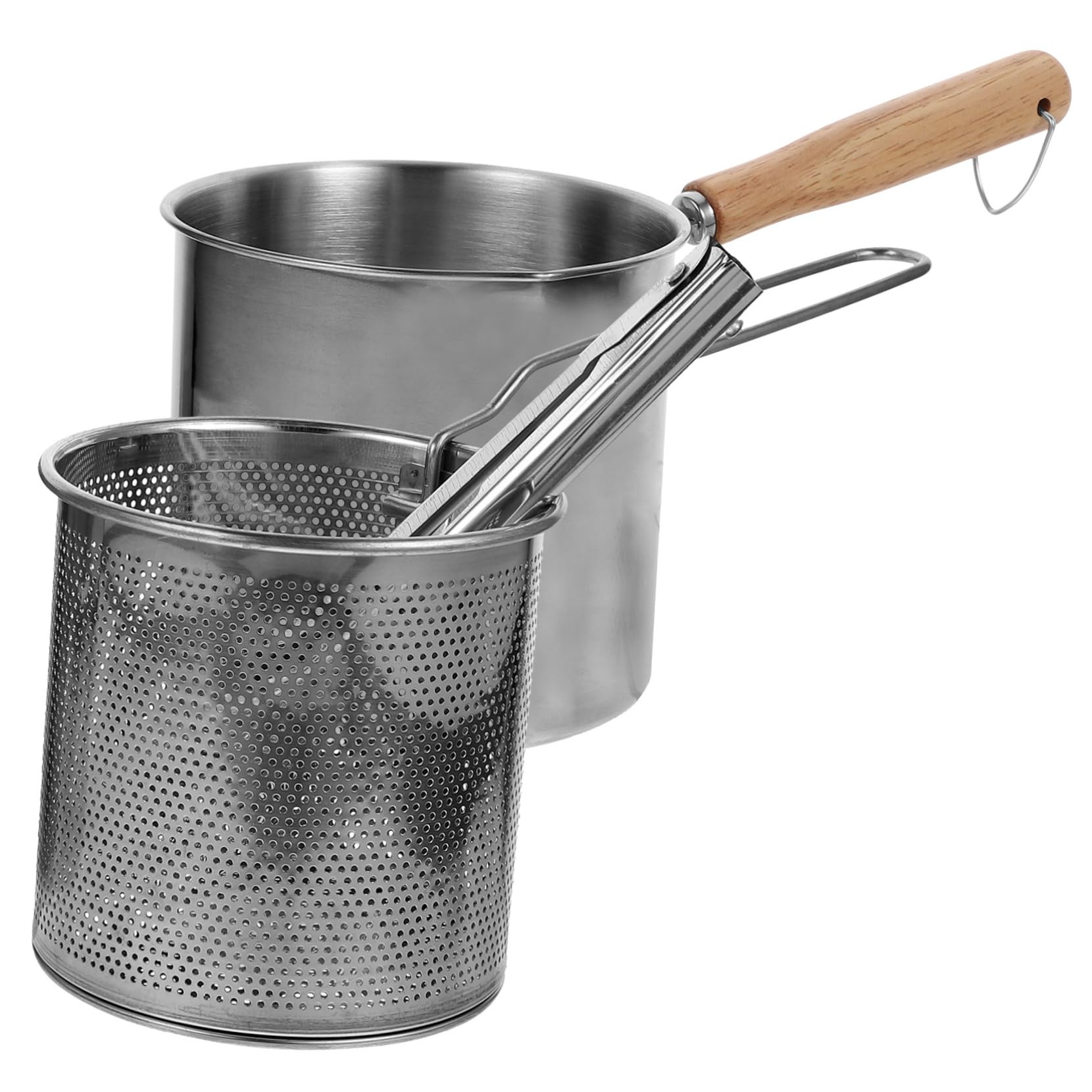 BESTYASH Stainless Steel Deep Frying Pan Set 1 Set Fryer Pot Basket for Efficient Cooking