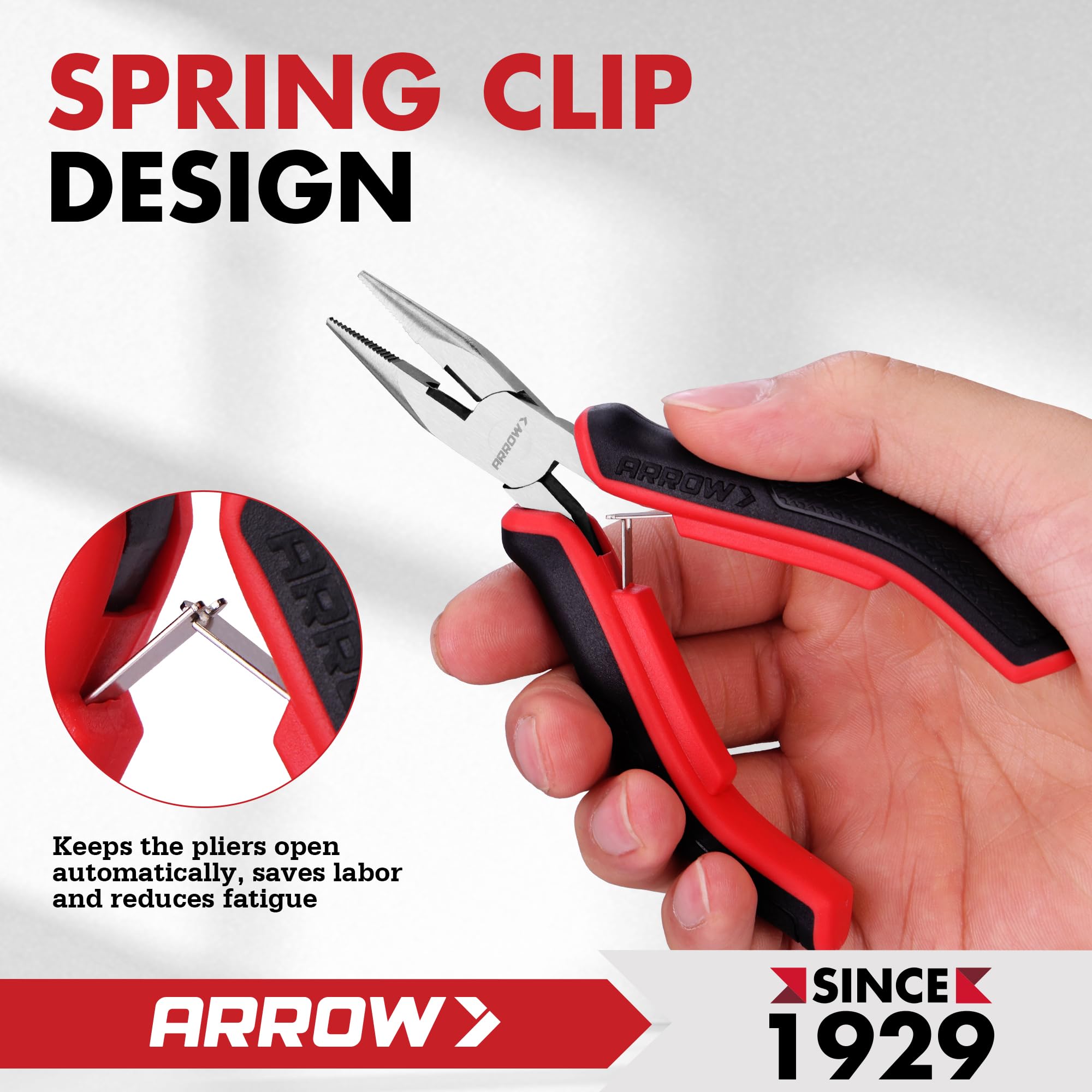 ARROW – Lot de 6 mini pinces de précision pour bijoux et loisirs créatifs – Comprend aiguille, diagonale, longue, courbée, coupe d'extrémité et pince de monteur de ligne pour électronique, artisanat