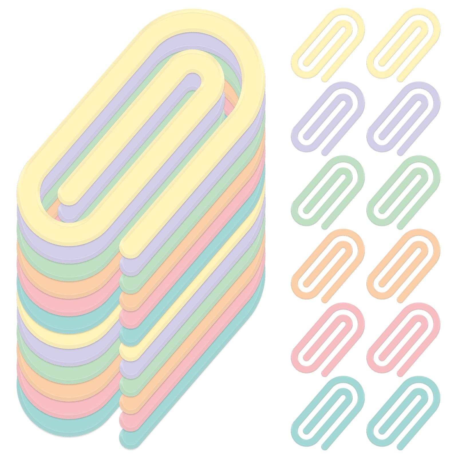 Lot de 12 trombones géants en acrylique pour enseignant, cadeaux de reconnaissance des enseignants, jolis trombones colorés avec boîte de rangement pour accessoires de bureau, fournitures scolaires