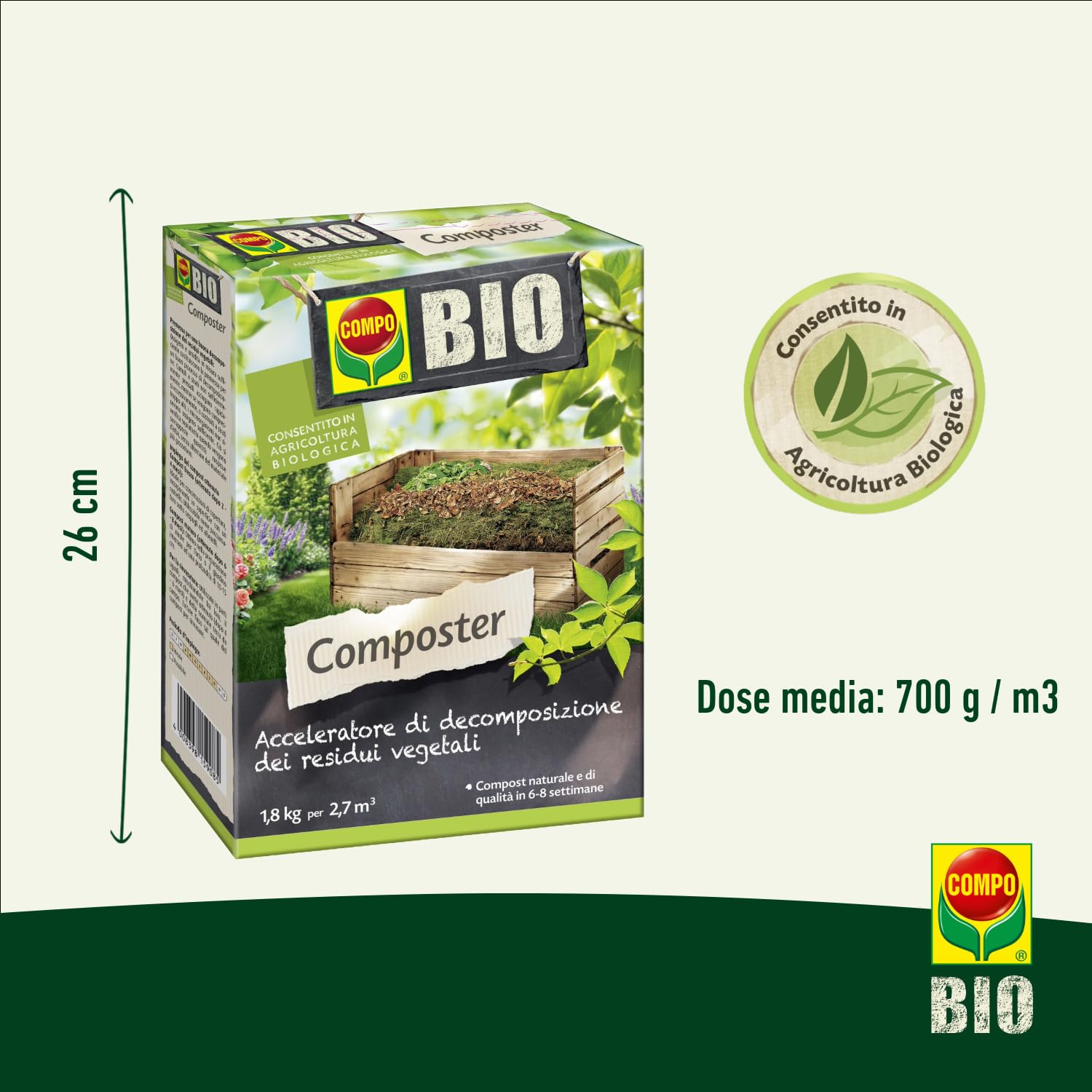 COMPO BIO komposter przyspieszający rozkład resztek roślin, 1,8 kg