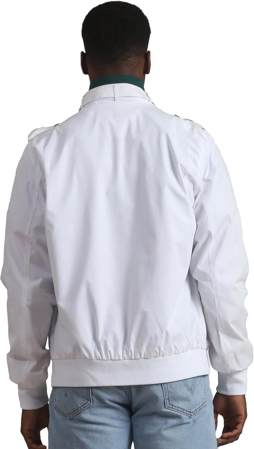 Members Only Men's Original Iconic Racer Jacket |Slim Fit| Small White