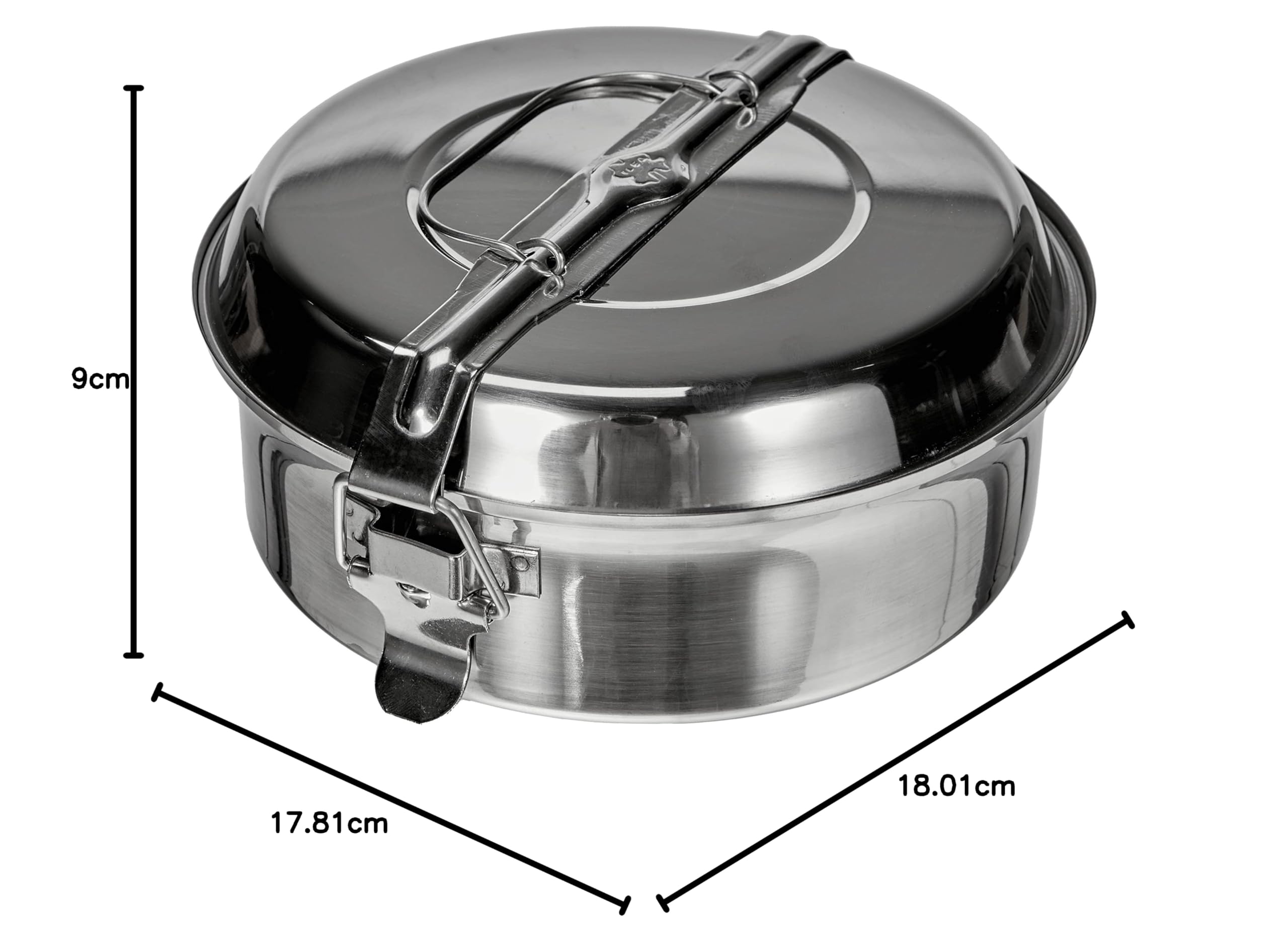 Ilsa 5041 Picknickbox, Edelstahl, silberfarben 16 cm Silber