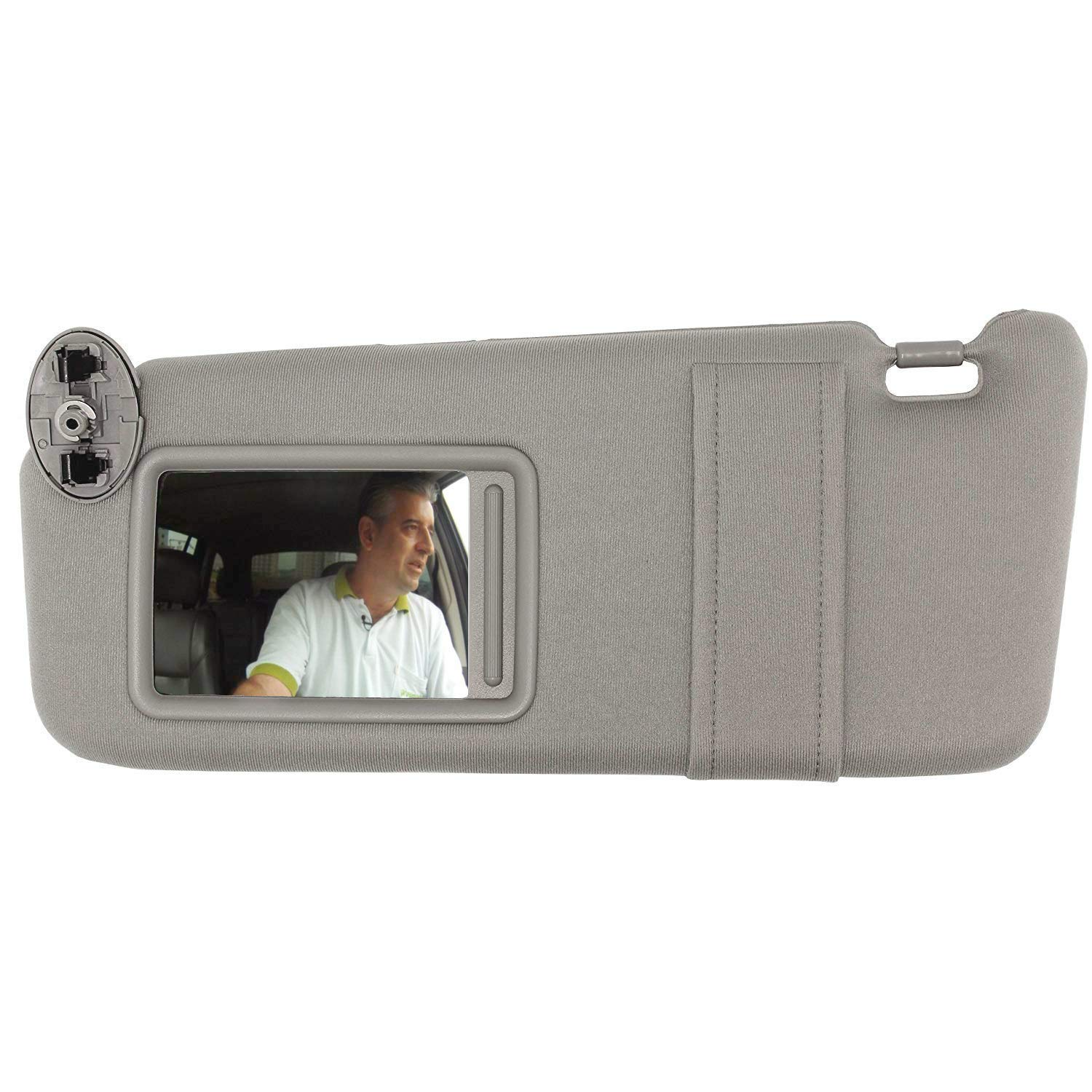 SAILEADLeft Driver Side Sun Visor Compatible with 2007 2008 2009 2010 2011 Toyota Camry and Camry Hybrid Without Sunroof and Light, Gray, LH