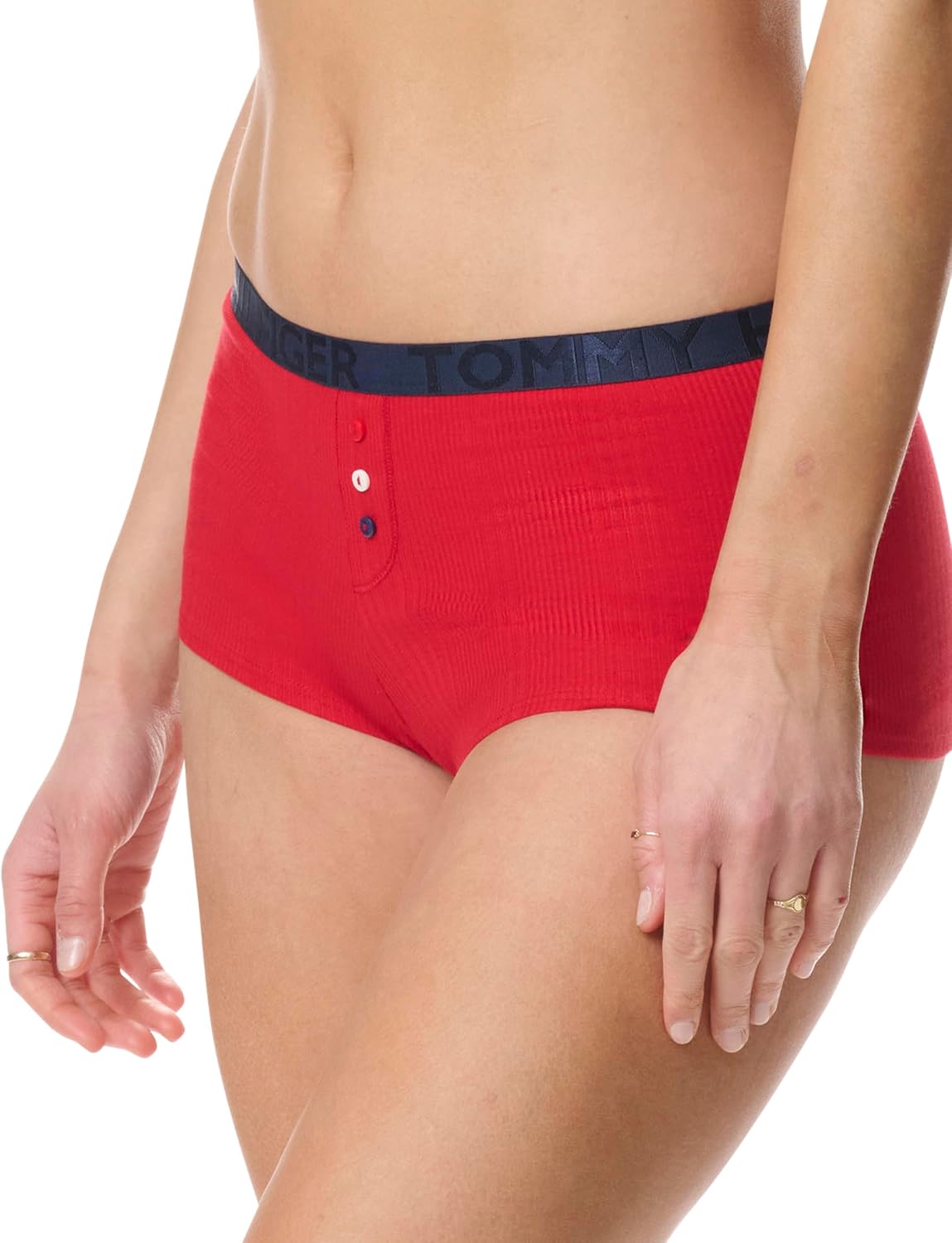 Tommy Hilfiger womens Logo Waistband Cotton Ribbed Boyshort 6 Pack - Image 5