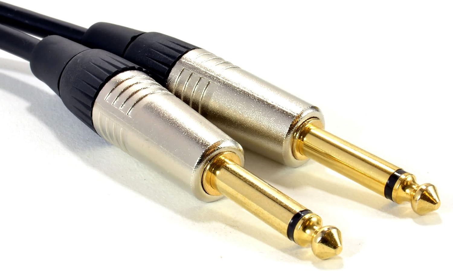 kenable GOLD Mono 6.35mm Jack Plugs Guitar/Amp/Instrument LOW NOISE