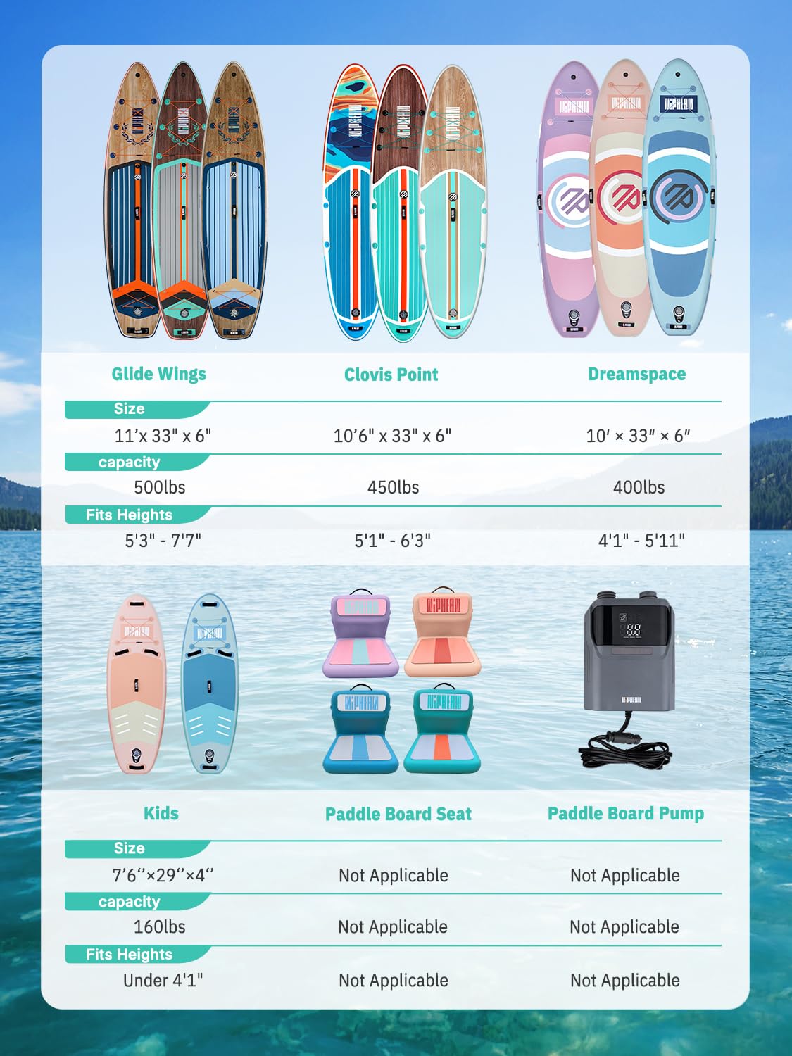 niphean Sup Paddle, 3 i 4-częściowe odpinane wiosła pływające, regulowane wiosła kajakowe, trwałe wiosła