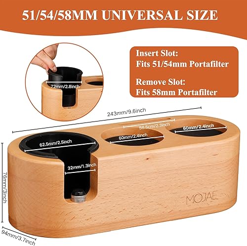 Miniatura 5 de MOJAE - Caja de expreso 9 en 1 y estación de manipulación de espresso, se adapta a portafiltros de 2.008-2.283 in, manipulador y distribuidor,