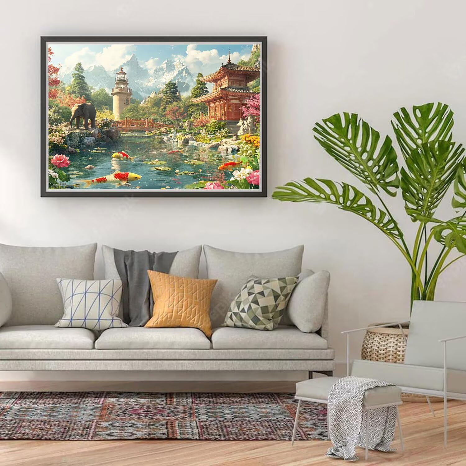 Malarstwo diamentowe, motyw zwierzęcy, staw, obraz do samodzielnego wykonania, zestaw do majsterkowania, dla dorosłych, mozaika, zestaw do majsterkowania, haft, prezent, dekoracja ścienna, obraz, 70 x
