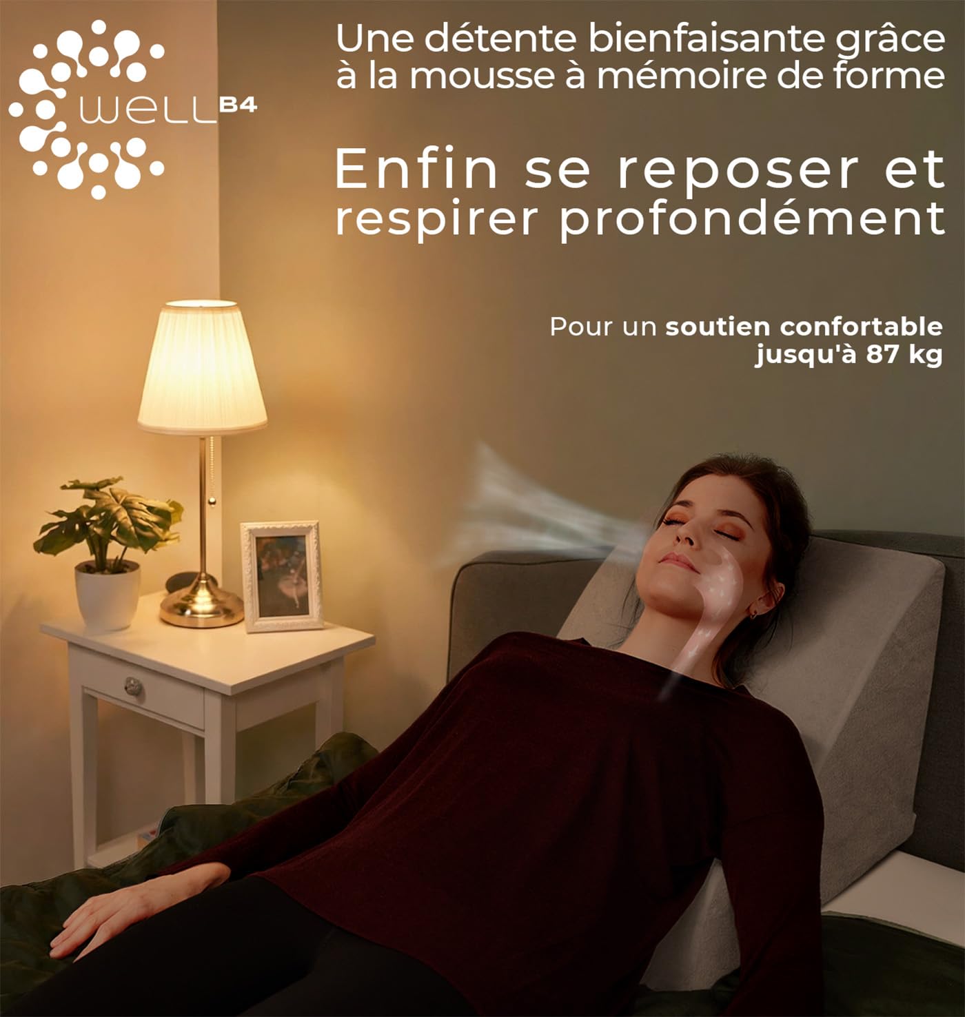 Coussin de lecture pour lit adulte, oreiller anti reflux memoire de forme, support livre liseuse, dossier ergonomique fauteuil, coussin cervicales douloureuses, appui tete banc lombaire, traversin do