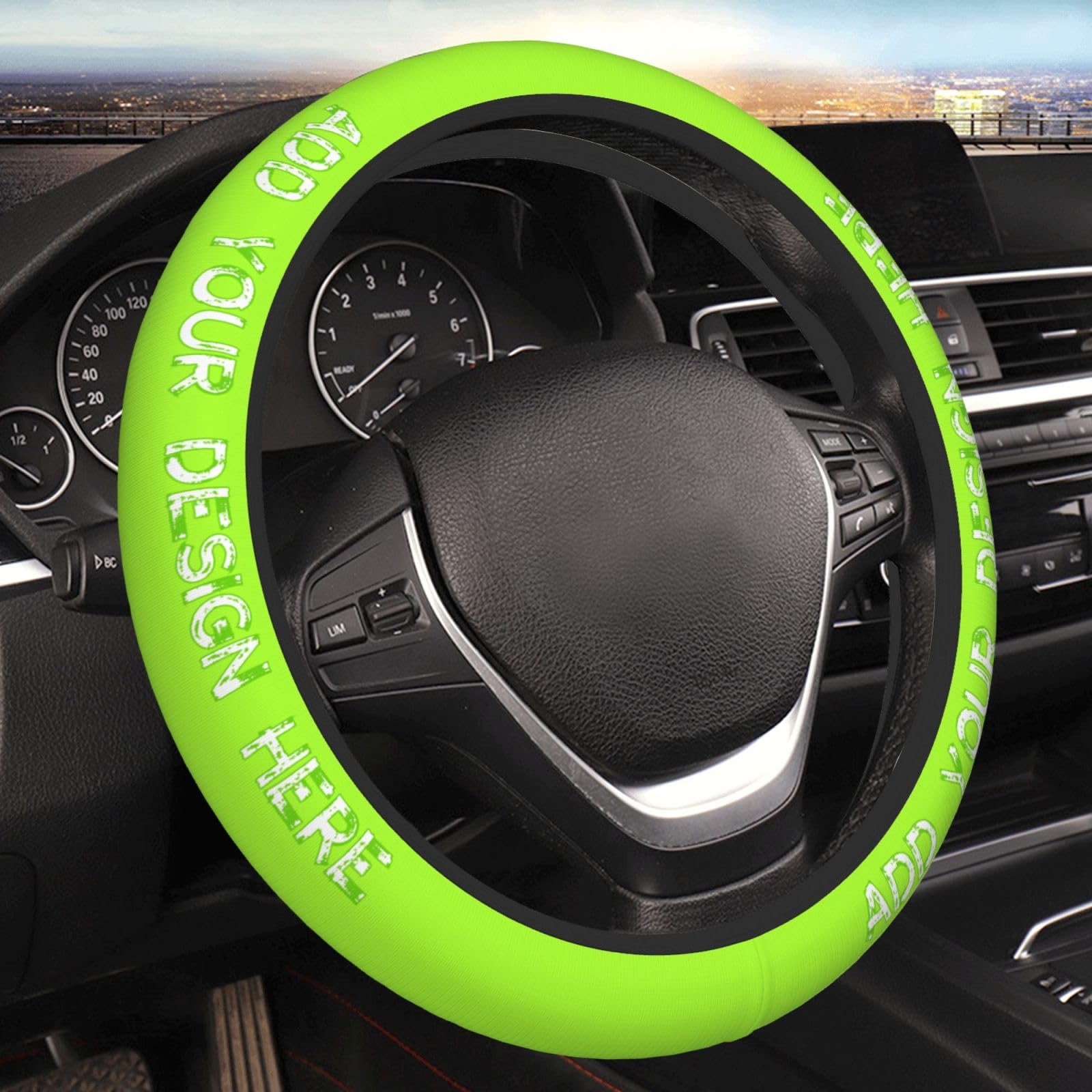 Custom Steering Wheel Cover Funny Car Accessories add Logo Text Photo Personalized Universal Car Accessories Steering Wheel Cover — view 4