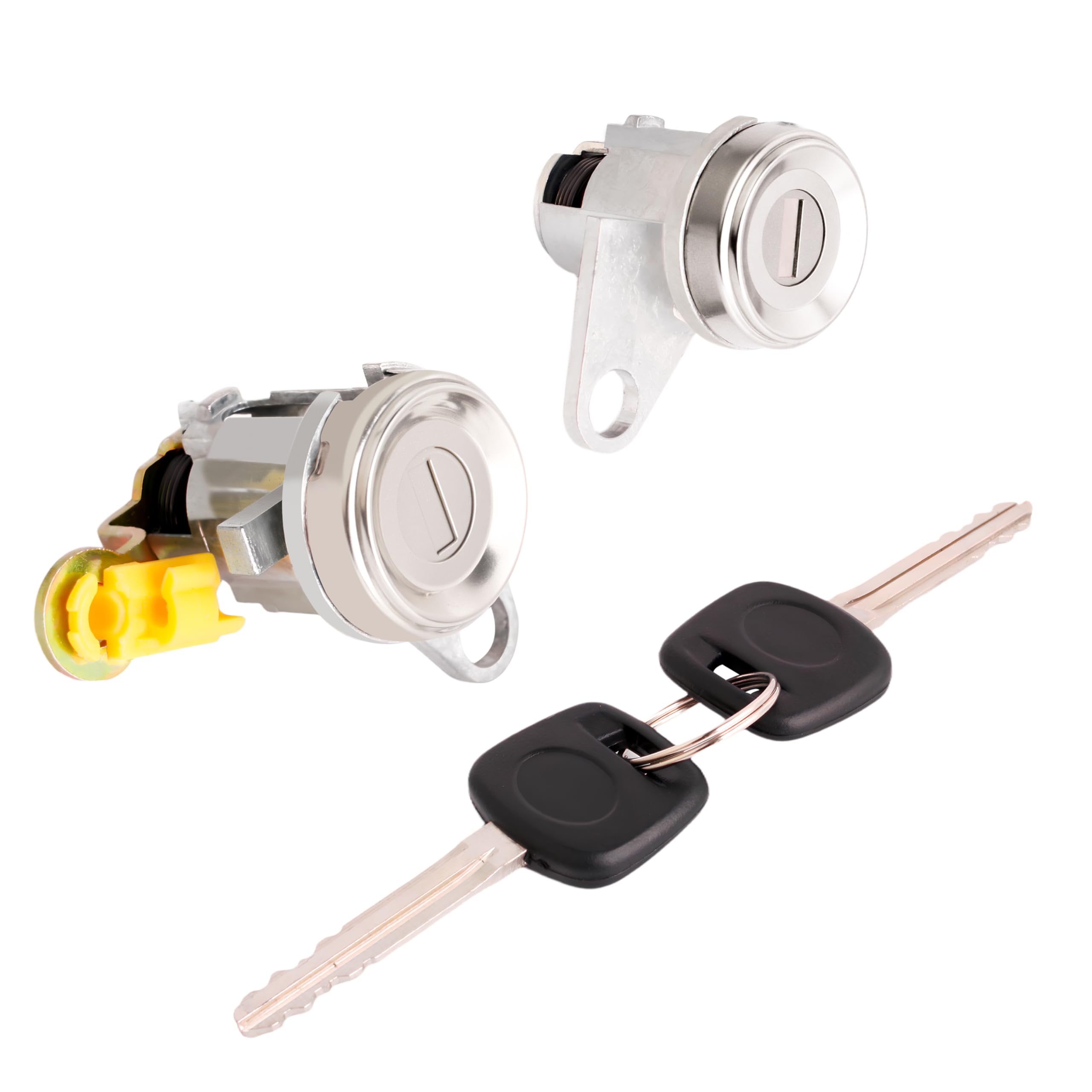 1Pair Front Door Lock Cylinder Set with Keys Letf & Right Compatible with 1996-2004 Toyota RAV4 Replace for 69051-42050 69051-42060