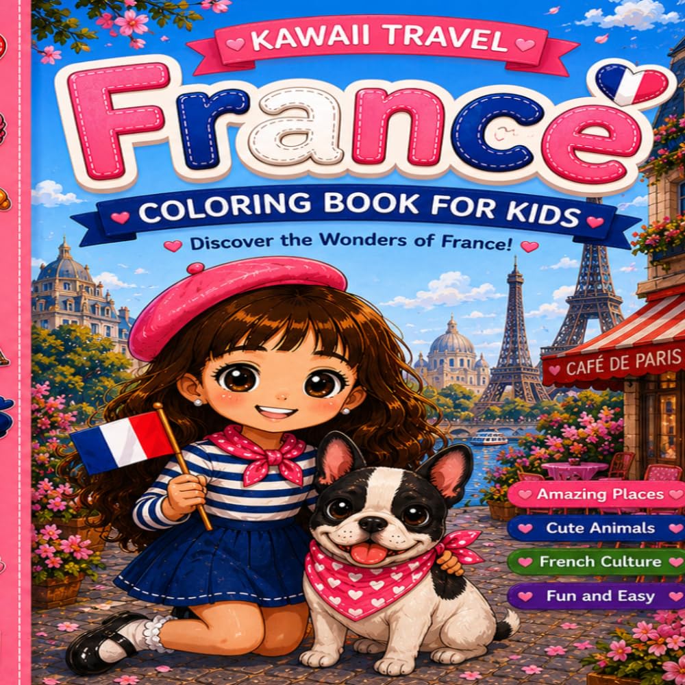 France Kawaii: A Coloring Book for Kids (kawaii travel Adventures)