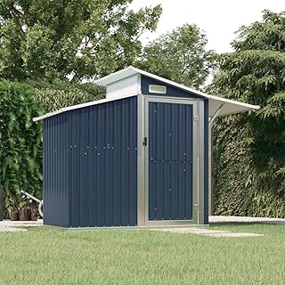 Gecheer Garden Shed Anthracite 106.3"x51.2"x82.1" Galvanized Steel, Outdoor Storage Shed with Vent Shed Storage House with Door for Backyard Garden Patio Lawn 1