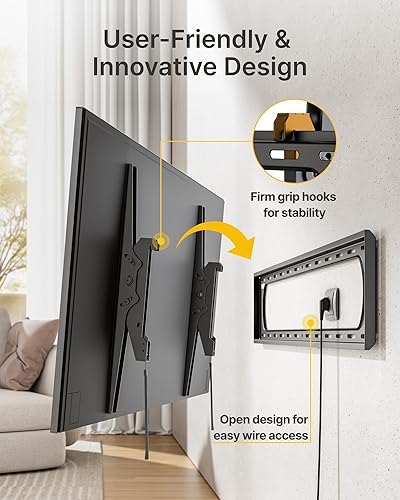 Miniatura 8 de monTEK Soporte de pared de TV inclinable resistente para televisores grandes de 60 a 120 pulgadas de hasta 300 libras, VESA máximo de 900 x 600,