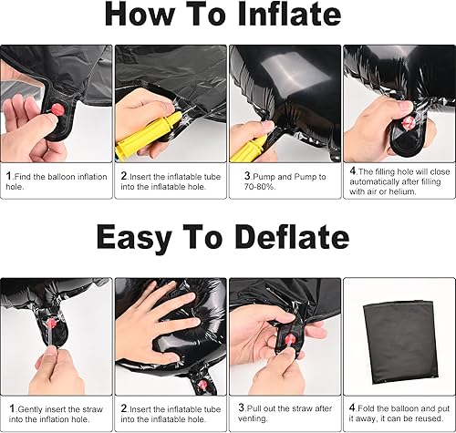 Miniatura 7 de Globos de 40 pulgadas con el número 15, globos de helio negro número 15, globo de número grande para niños y niñas, suministros de decoración de