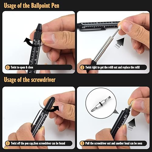 Miniatura 7 de Genial bolígrafo de regalo para hombres, 6 en 1, multiherramienta, bolígrafo tecnológico, herramientas para hombres, regalos personalizados para