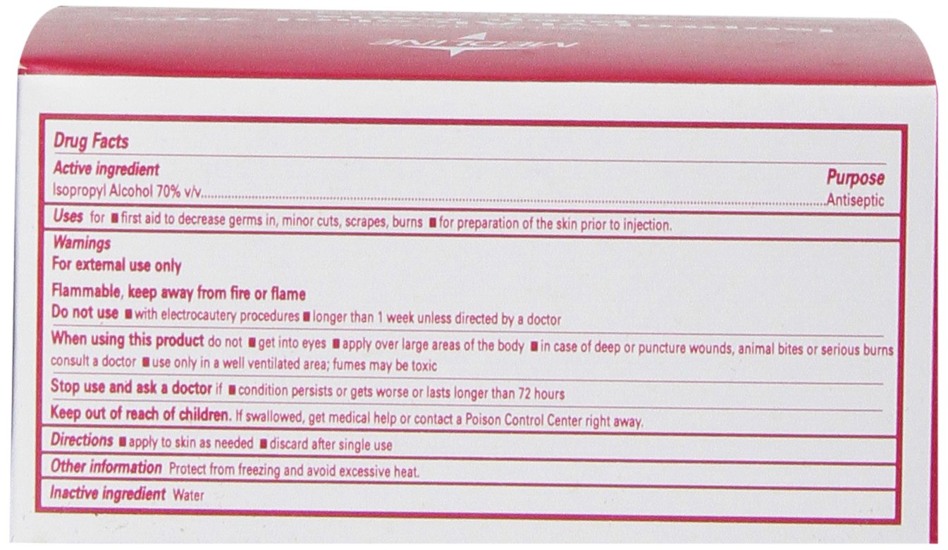 Medline Isopropyl Alcohol Pads, Sterile, Medium, Box of 200
