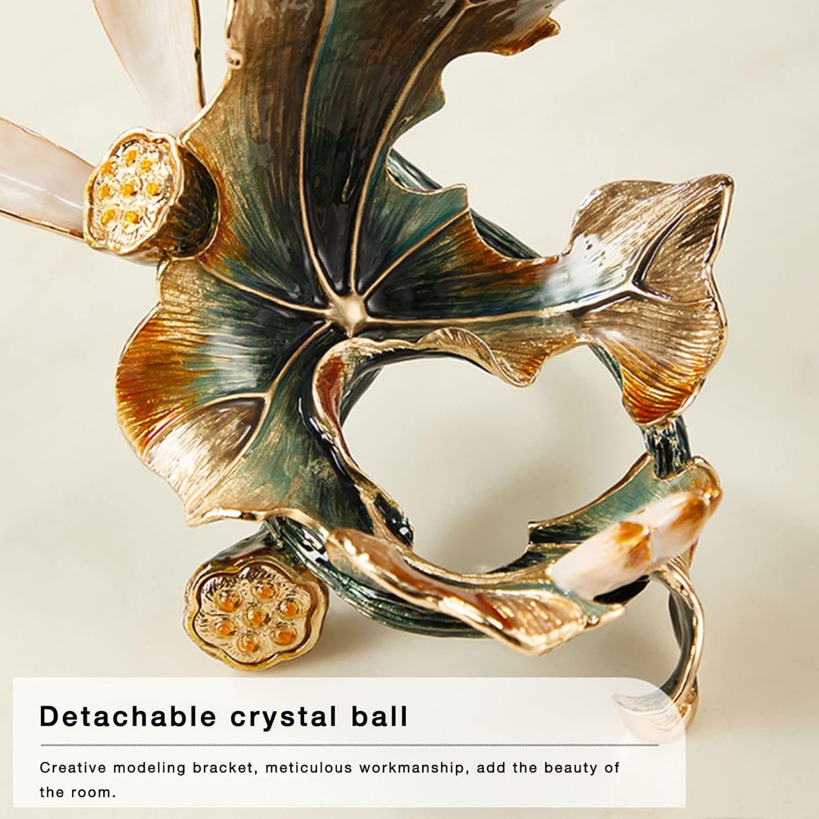 Handbemalte Glaskugel-Figuren – dekorative Glaskugeln für Zuhause, Büro oder Wohnzimmer Feng Shui Kunst – abnehmbarer Metallständer im Lieferumfang enthalten
