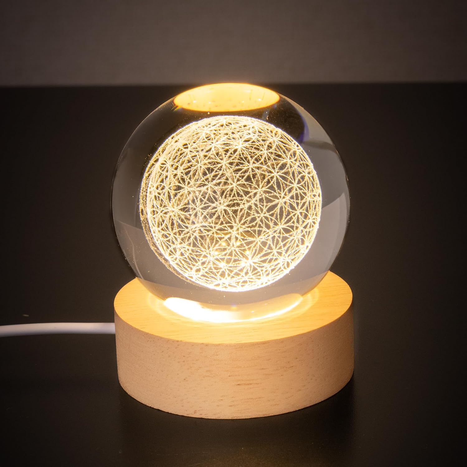 Amazon.co.jp: DANNY LIB フラワーオブライフ 丸玉 LEDライト 置物