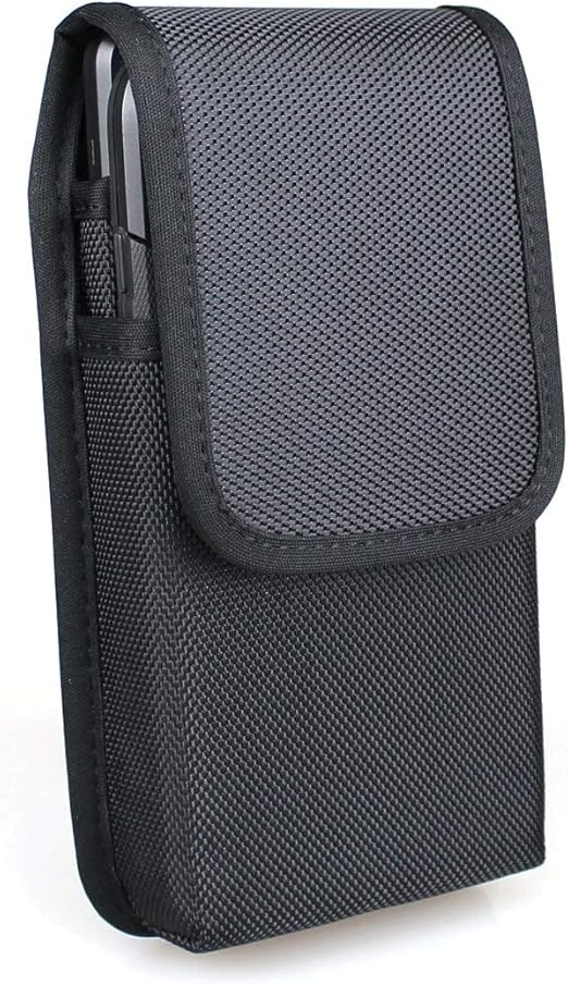 Dual Phone Holster for iPhone/Samsung Galaxy, Nylon Belt Loop Pouch, Black