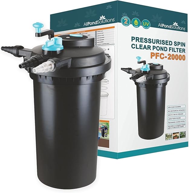 All Pond Solutions Pressurised Koi Fish Pond Filter and UV Steriliser for PFC-20000 Litre