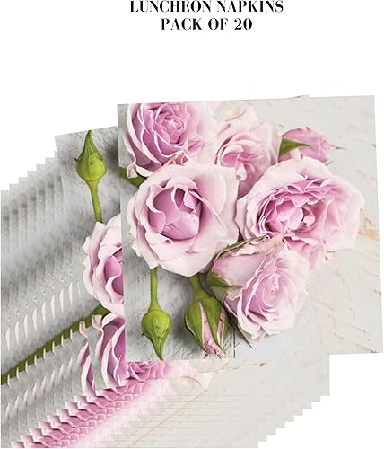 Miniatura 2 de Keep Unique Servilletas de papel de 20 unidades de 13 x 13 pulgadas, 3 capas, estampado de rosas de flores, servilletas de cóctel para arte, cena y