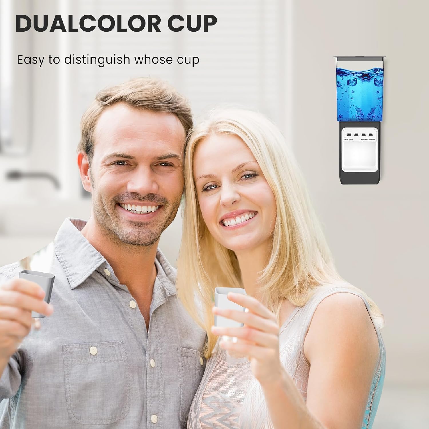 Auto-Mouthwash Dispenser for Bathroom - 700mL Rechargeable Wall-Mounted with 2 Magnetic Cups, 3 Smart Levels, No-Drill Installation for Kids & Adults (12-Month Battery) - Image 8