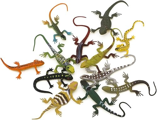Kvvdi 12pcs 5 pulgadas colorido falso plástico lagarto juguetes figura de acción reptil juguete lagartos recuerdos realistas