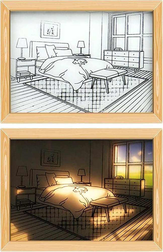 Amazon.co.jp : ライト絵 LEDライトフレームクリエイティブアート