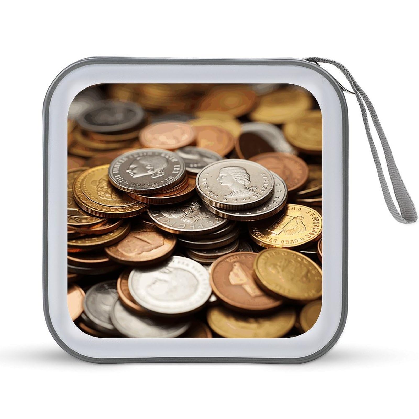 VstaDank - 40 Capacity Coin CD Case with Zipper Disc Storage Organizer, Portable, Hard Plastic CD Holder, Wallet Organizer, Organizer for the