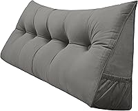 Vista 8 de Almohada triangular de lectura para reposo en cama, cojín grande de refuerzo para respaldo de cabecero, almohada de cuña con funda extraíble y dos