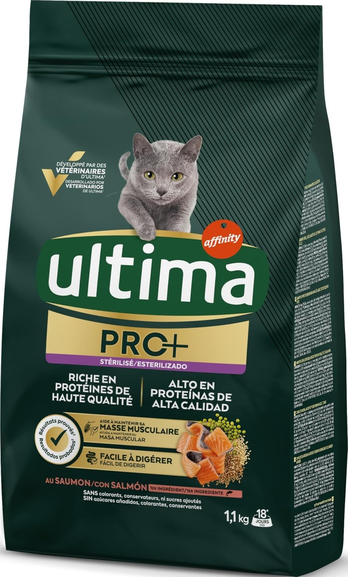 Ultima Pro + Pienso para Gatos con Salmón - 1,1kg
