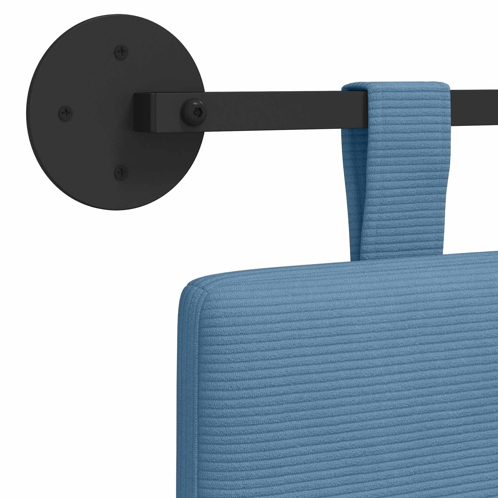 Cabecero colgante de pana rectangular 130 x 55 x 5 cm con acolchado, montaje en pared, juego de 2 unidades para dormitorio, habitación de invitados, cama doble, respaldo y cojín de lectura