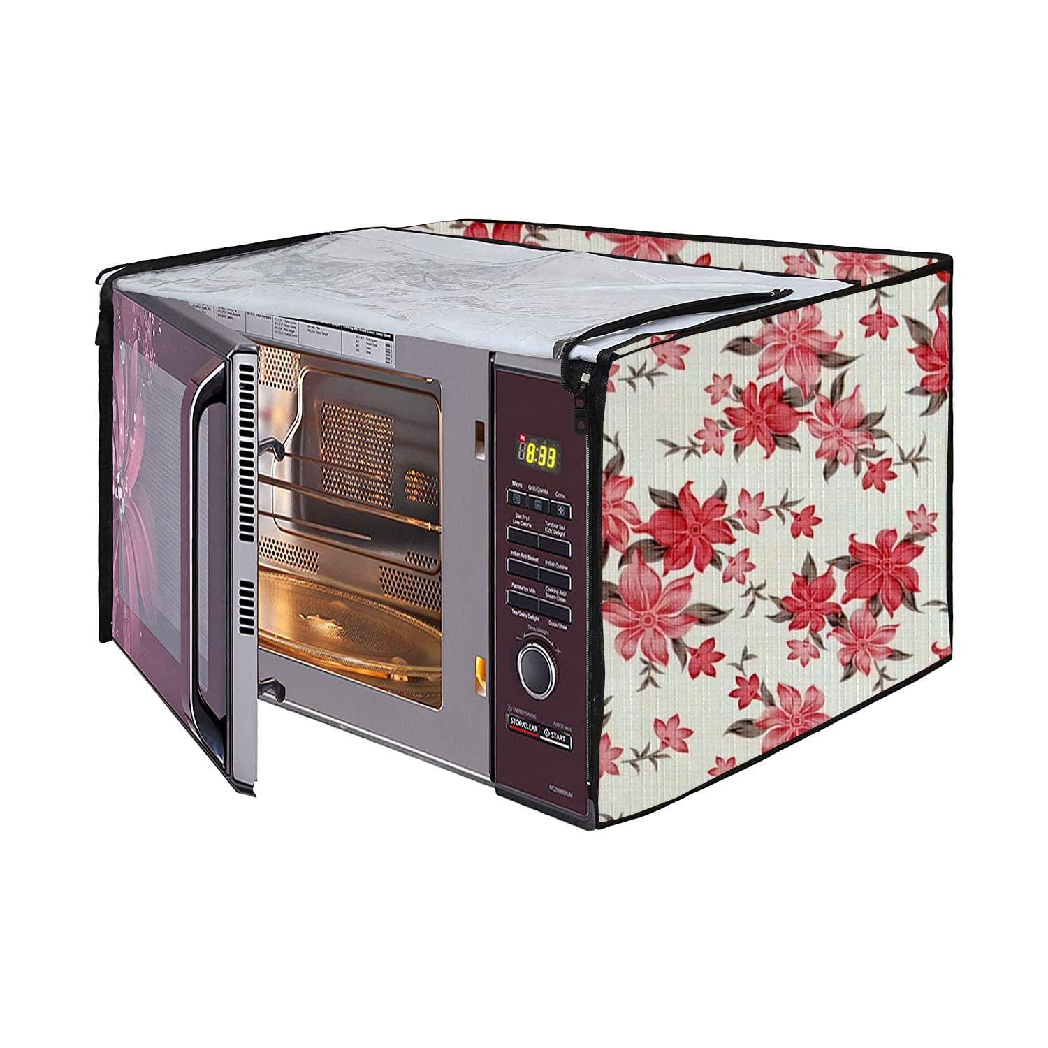 Microwave Oven Cover for LG 21 Litre Convection Waterproof & Dustproof PVC | Heat Resistant, Stainproof & Washable | Decorative Kitchen Appliance Cover (49 cm X 43 cm X 29 cm) pr2