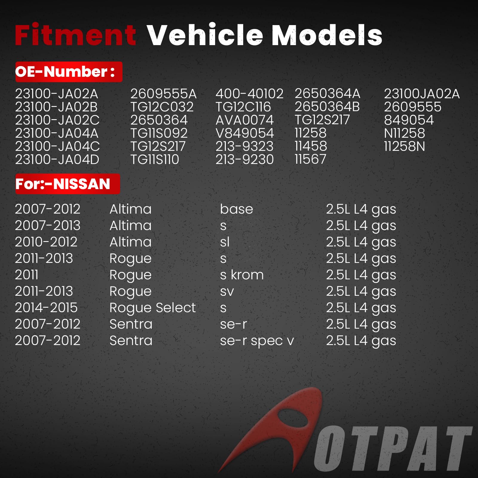 AOTPAT Alternator For:-Nissan Rogue 2011-2013, Rogue Select 2014 - View #5