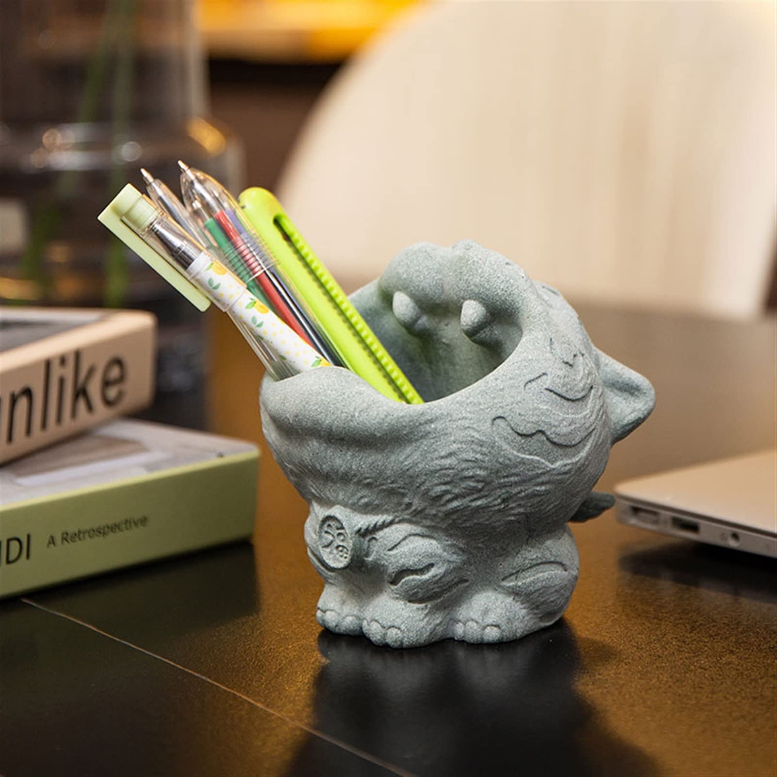 Stifteköcher Stiftbecher Stifthalter Moderne kreative Tierstatue Bleistift Aufbewahrungst Cup Student Studie Desktop Bleistifthalter Büro Desk Dekoration Stifthalter Stifteköcher Schreibtisch (Color