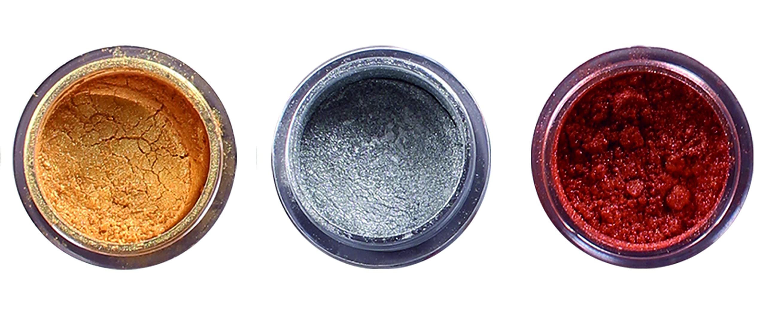 Honey Sweets Edible Pack of 3 Luster Dust for Painting on Cakes and Chocolates| Sparkling Effect | Topping | Glittering Shiner Dust, 4.25 gm - Combo of Gold, Silver,Copper