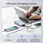 NOBIS 90W Banque d'électricité 20000mAh Banque d'énergie de recharge rapide 4-Port USB-C/USB-A Chargeur portable portable compatible avec Dell, Lenovo, Deck à vapeur,Téléphone Series & pour Samsung Galaxy