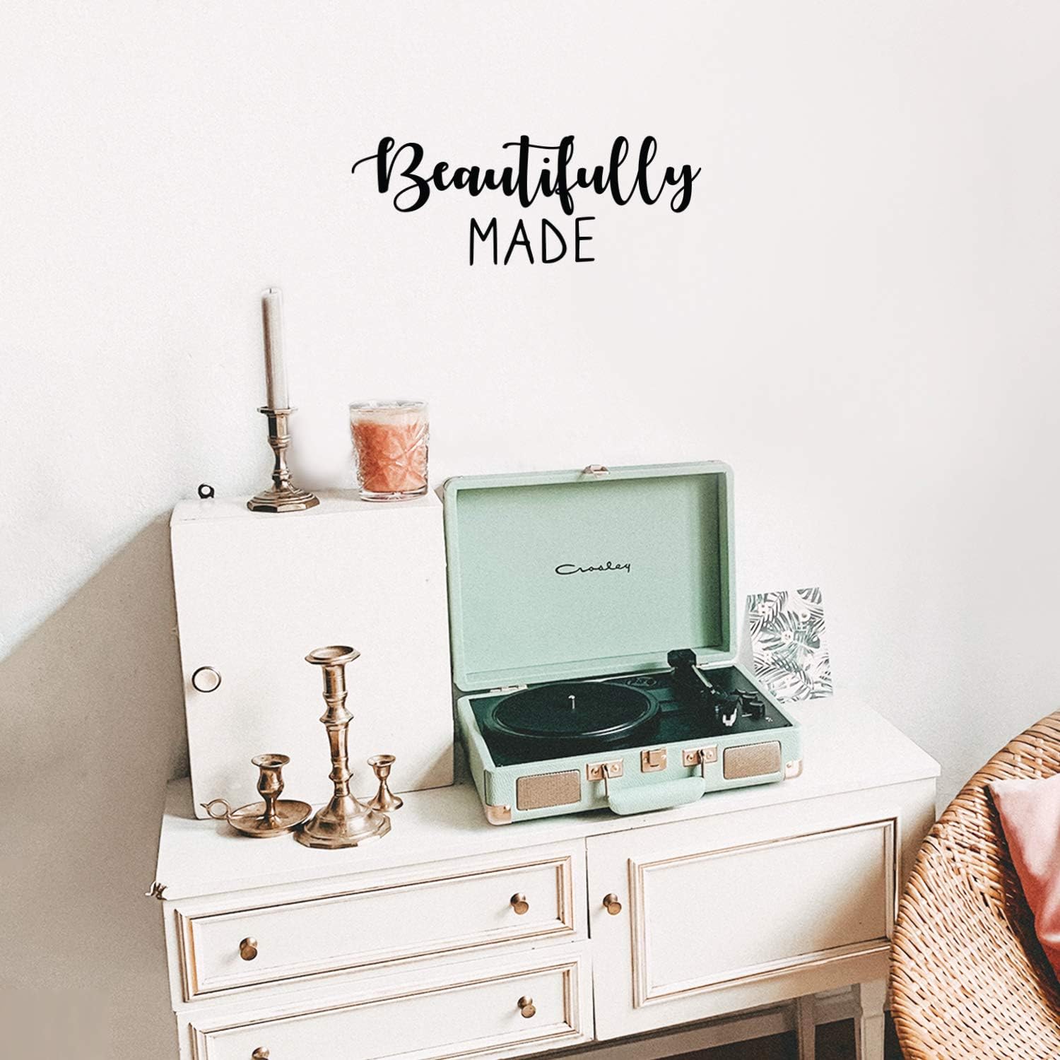 Vinyl Wall Art Decal - Beautifully Made - 8.5 x 22 - Cute Trendy Inspirational Positive Self Esteem Quote Sticker for Home Bedroom Closet Playroom Office Decor (Black)