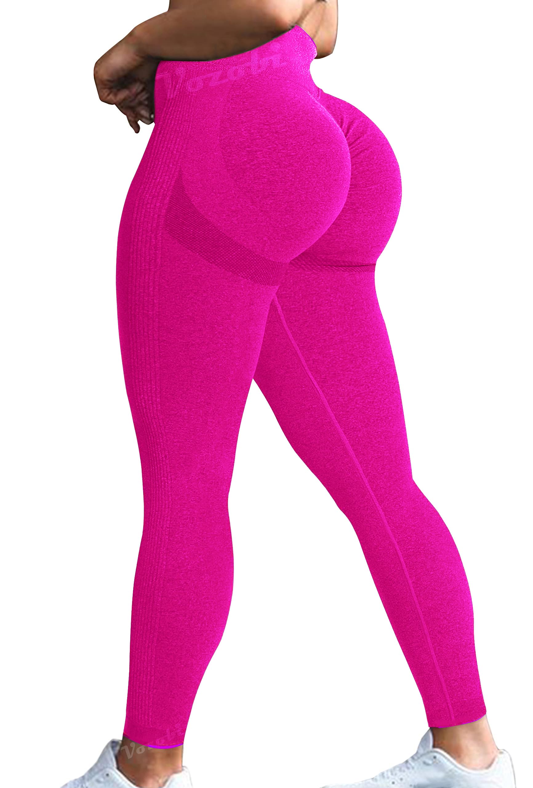 Vozobi Tiktok Trending Leggings Women's High Waist Smile Contour Booty Leggings Scrunch Butt Lift Workout Seamless Yoga Pants — view 27