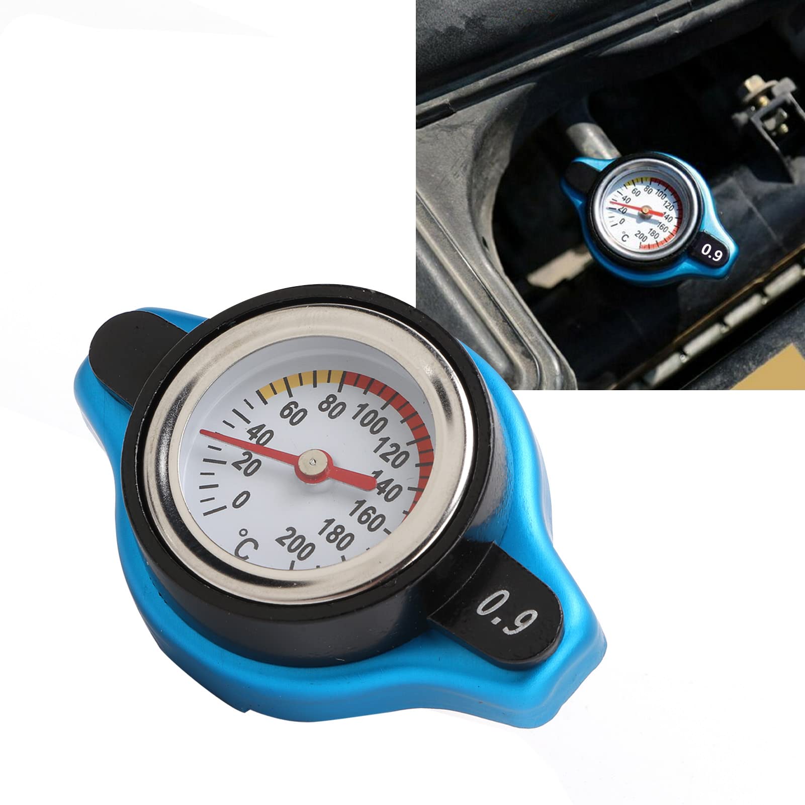 Tappo Radiatore Con Termometro Universale Per Moto, ATV E UTV – Testa Piccola 1.3, Alluminio + ABS, Fino A 200°C