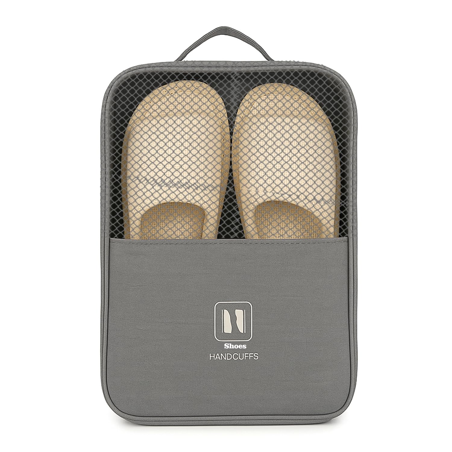 handcuffs Shoe Bags | Travel Pouch | Footwear Organiser | Storage | Sandal | Slipper | Portable Bag | Travelling | Packing Accessories (Grey)-picture-33